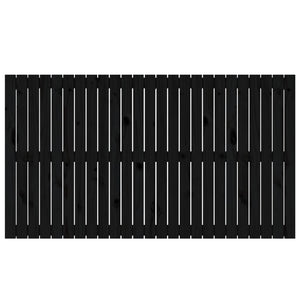 Väggmonterad huvudgavel svart 159,5x3x90 cm massiv furu