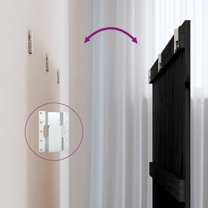 Väggmonterad huvudgavel svart 140x3x90 cm massiv furu