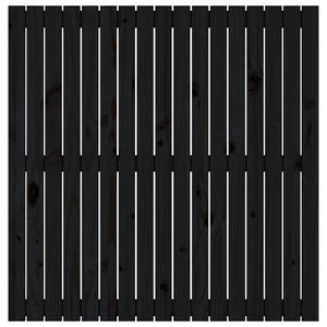 Väggmonterad huvudgavel svart 108x3x110 cm massiv furu