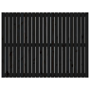 Väggmonterad huvudgavel svart 146,5x3x110 cm massiv furu
