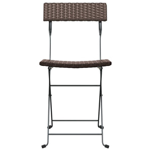 Hopfällbara caféstolar 2 st brun konstrotting och stål