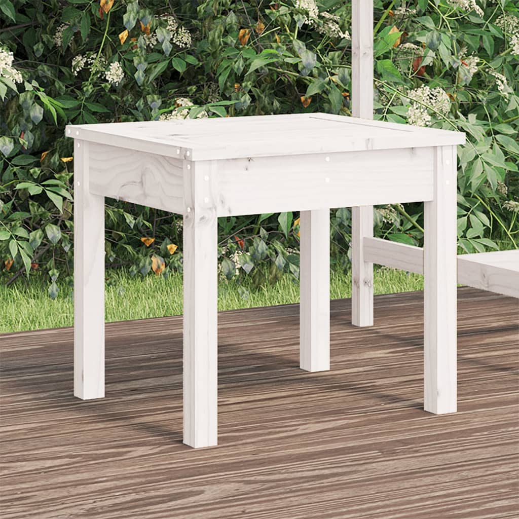 Trädgårdsbänk vit 50x44x45 cm massiv furu