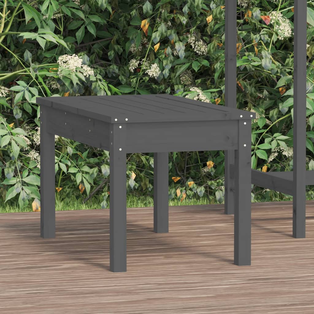 Trädgårdsbänk grå 80x44x45 cm massiv furu