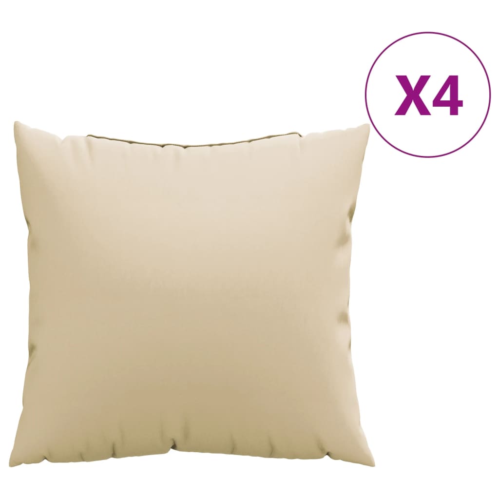 Soffkuddar 4 st beige 50x50 cm tyg