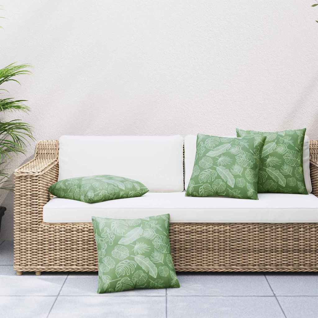 Spridda Kuddar 4 st Polyester Tyg Bladmönster 50 x 50 cm