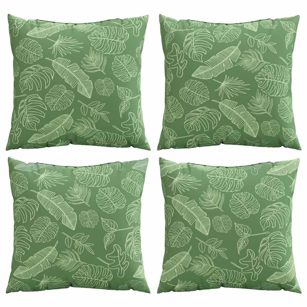 Spridda Kuddar 4 st Polyester Tyg Bladmönster 60 x 60 cm