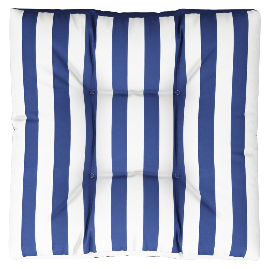 Palldyna blå&vit randig 70x70x12 cm tyg