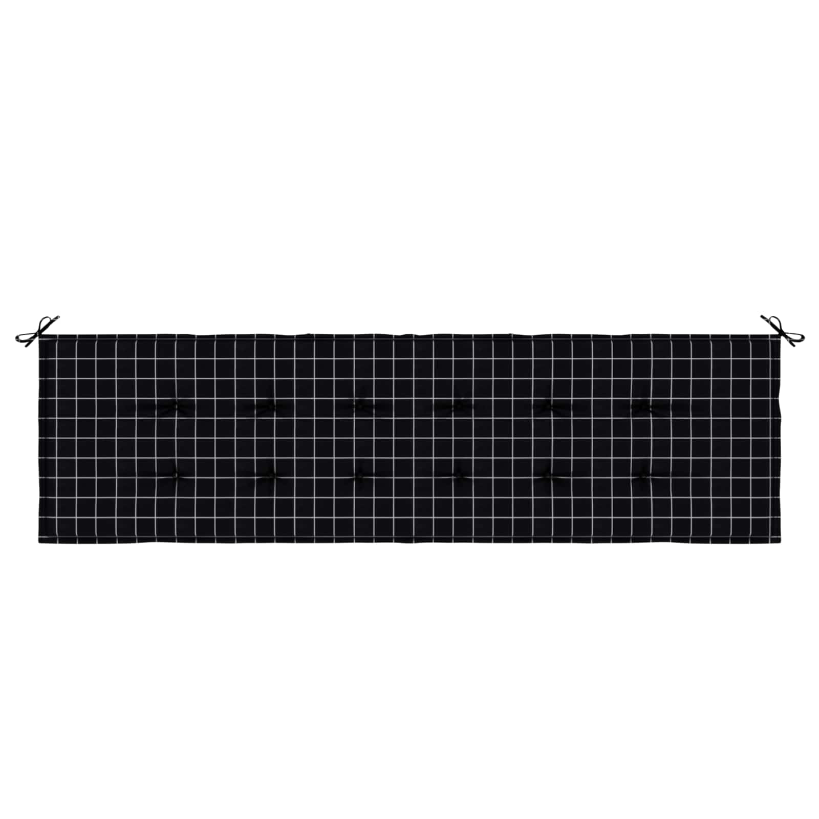 Bänk kudde Oxford Tyg Svart Rutigt 180 x 50 x 3 cm
