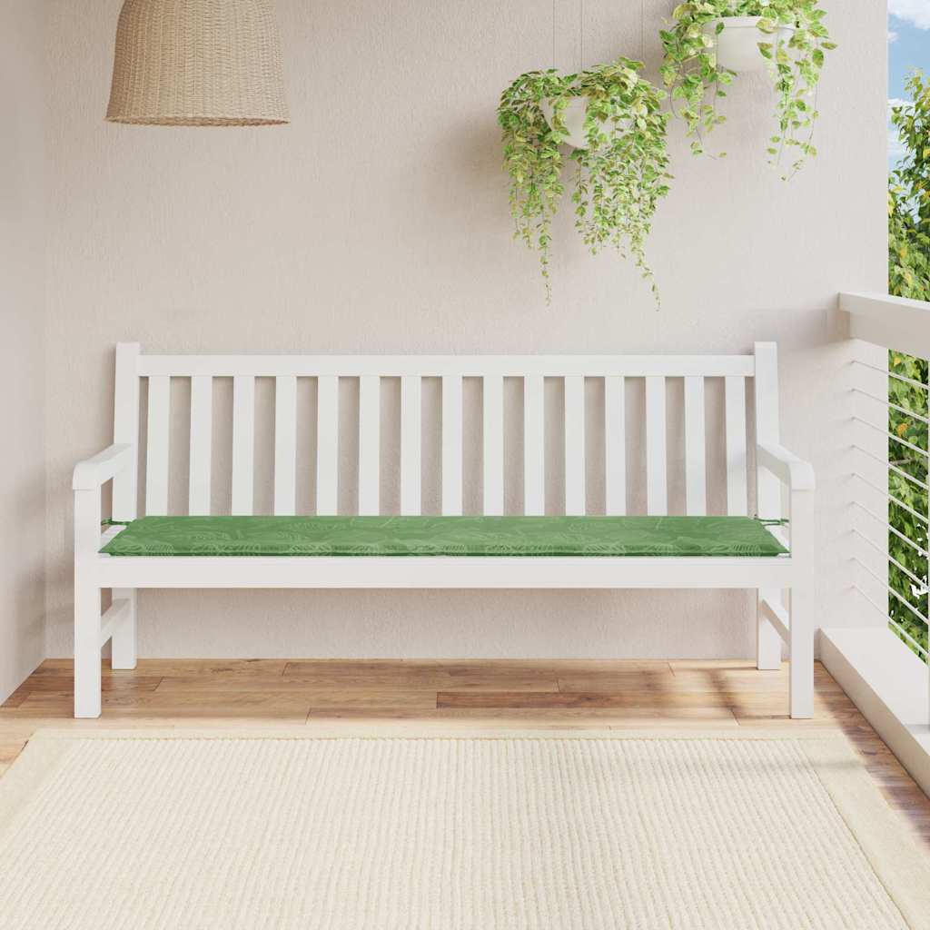 Bänk kudde Oxford Tyg Bladdesign 180 x 50 x 3 cm