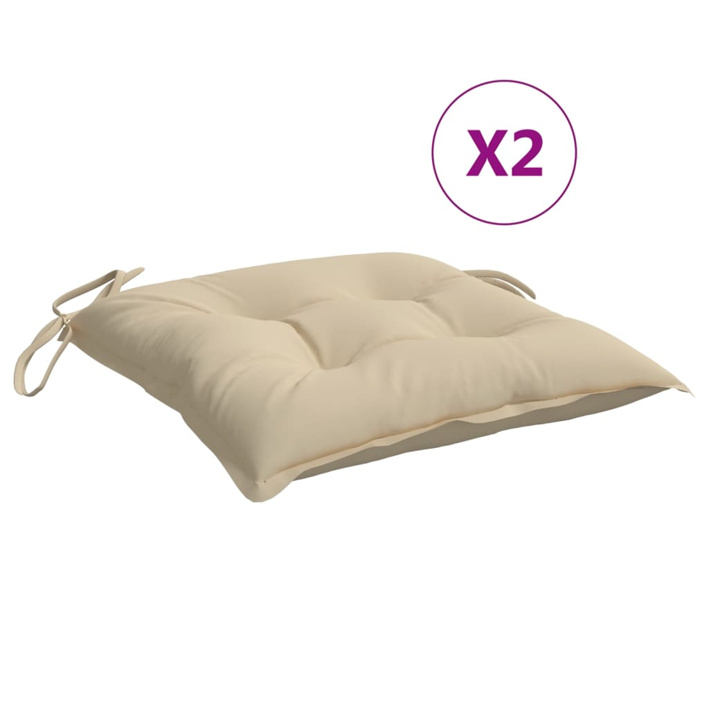 Stolsdynor 2 st beige 40x40x7 cm oxfordtyg