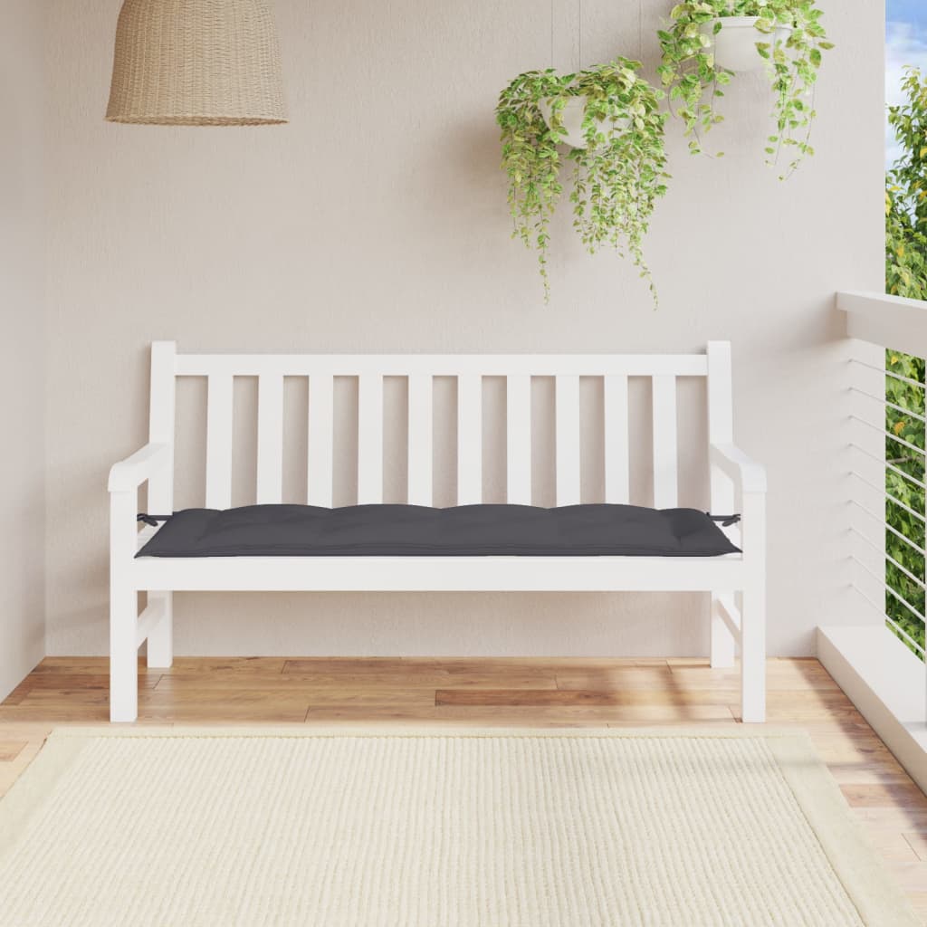 Bänkdyna för trädgården antracit 150x50x7 cm oxfordtyg