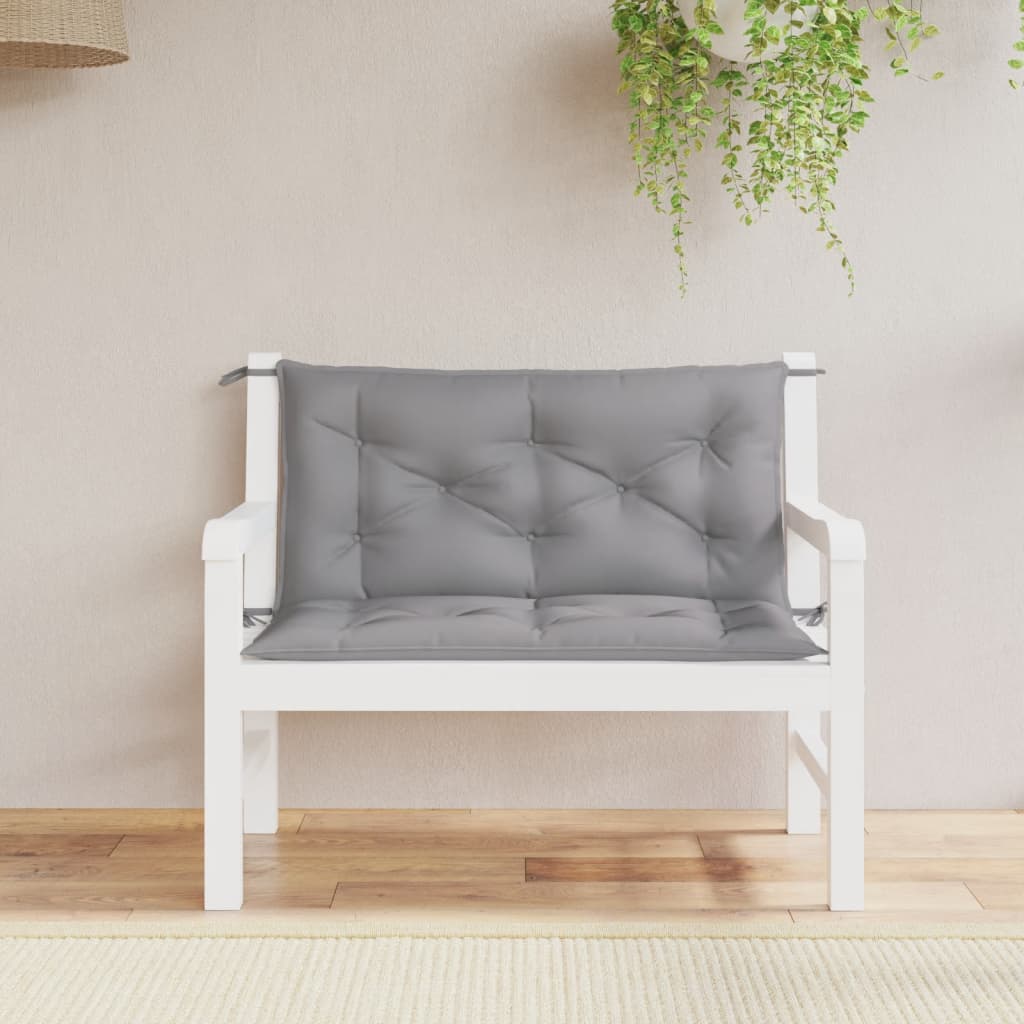 Bänkdynor för trädgården 2st grå 100x50x7cm oxfordtyg