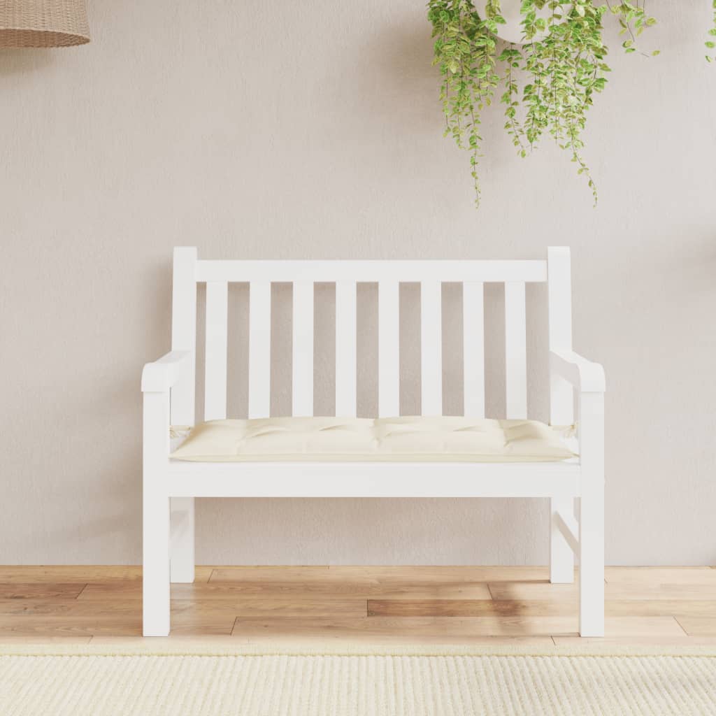 Bänkdyna för trädgården gräddvit 110x50x7 cm oxfordtyg