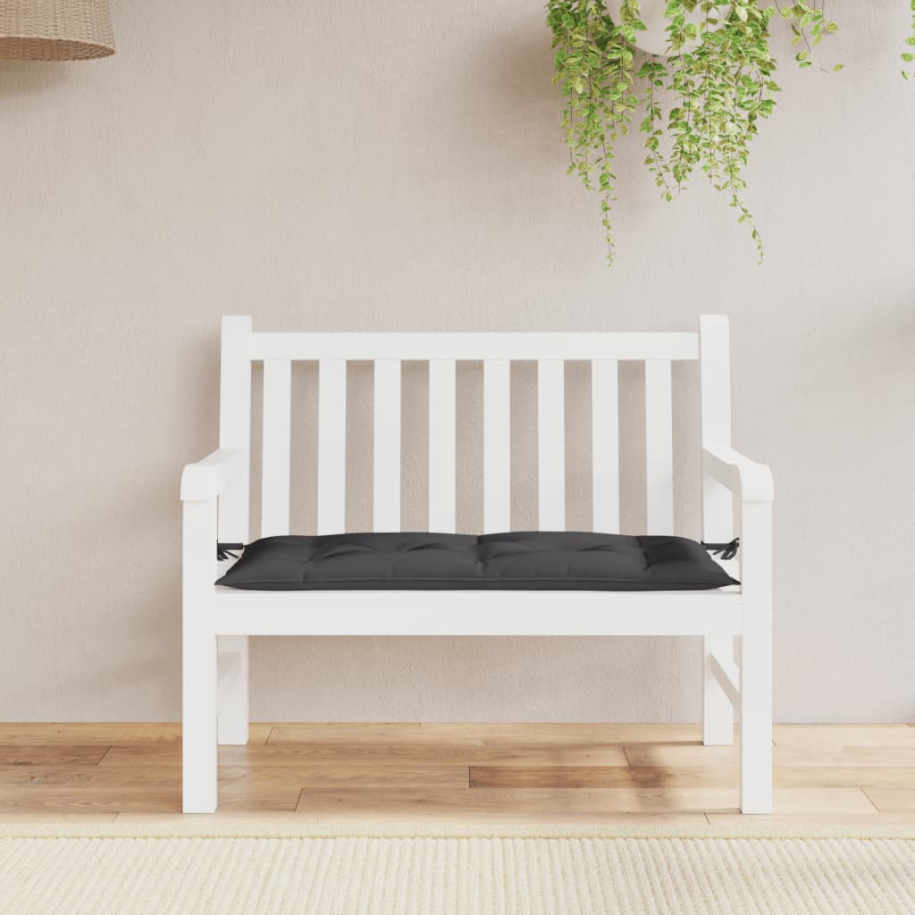 Bänkdyna för trädgården svart 110x50x7 cm oxfordtyg