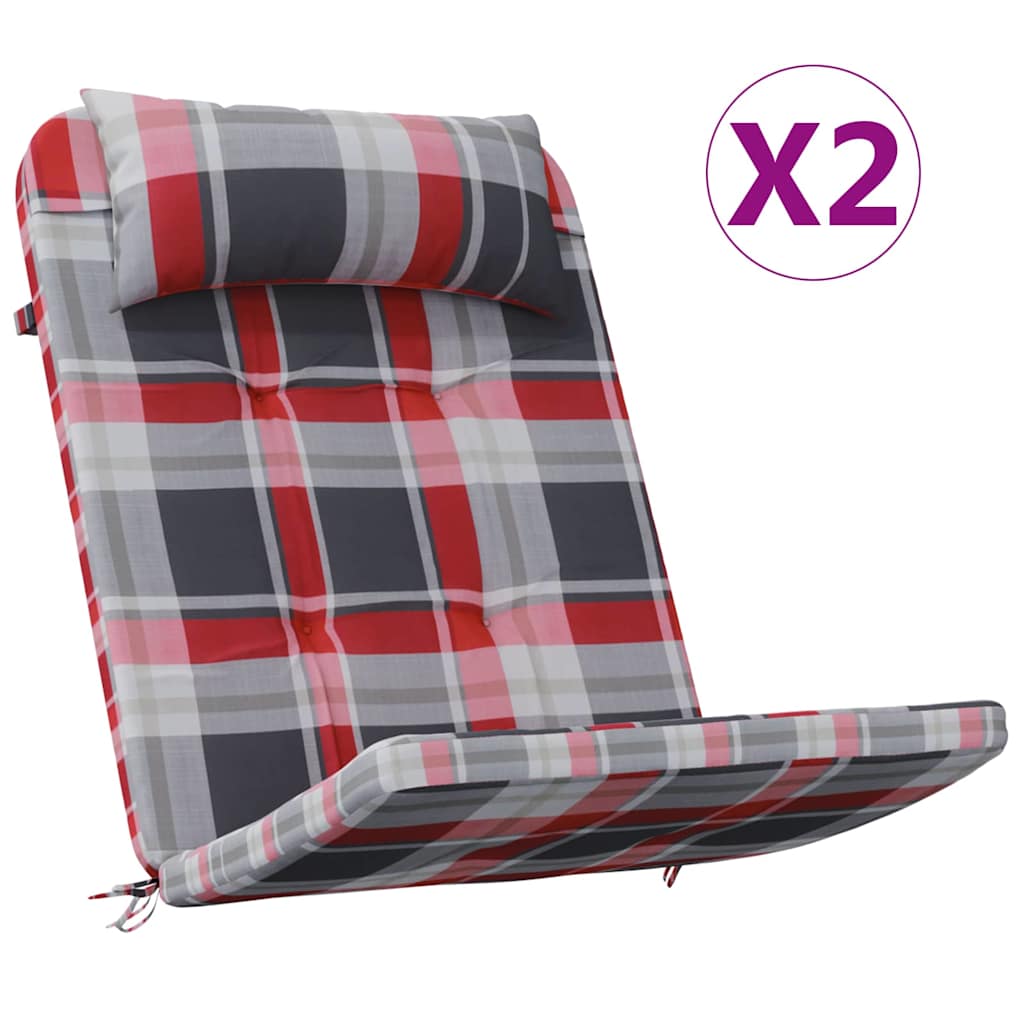 Stolkuddar 2 st Oxford Tyg Röd Rutig 58 x 77 x 4,5 cm
