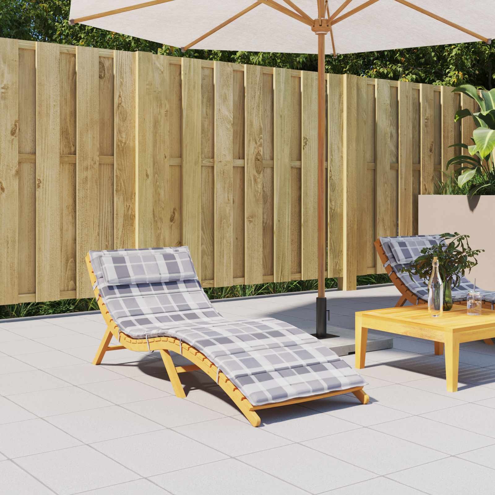 Solsängkudde Oxford Tyg Flerfärgsdesign 180 x 60 x 4 cm