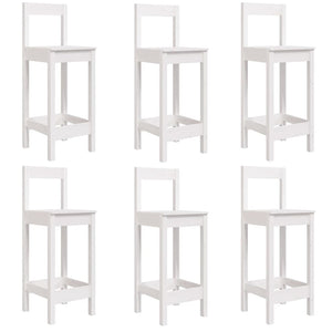 Barmöbler för trädgården 7 delar vit massiv furu