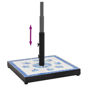 Parasollfot blå och vit fyrkantig 12 kg