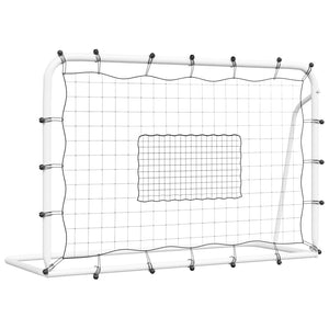 Fotbollsnät med rebounder vit&svart 184x61x123 cm stål och PE
