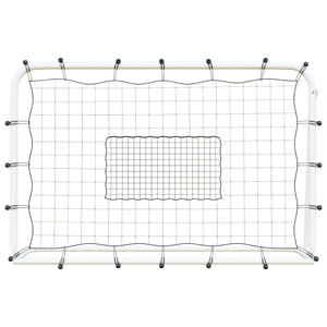 Fotbollsnät med rebounder vit&svart 184x61x123 cm stål och PE