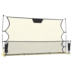 Fotbollsnät med rebounder svart och gul 183x85x120 cm polyester