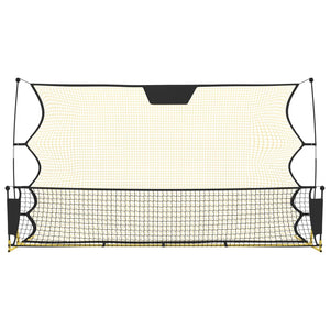 Fotbollsnät med rebounder svart och gul 183x85x120 cm polyester