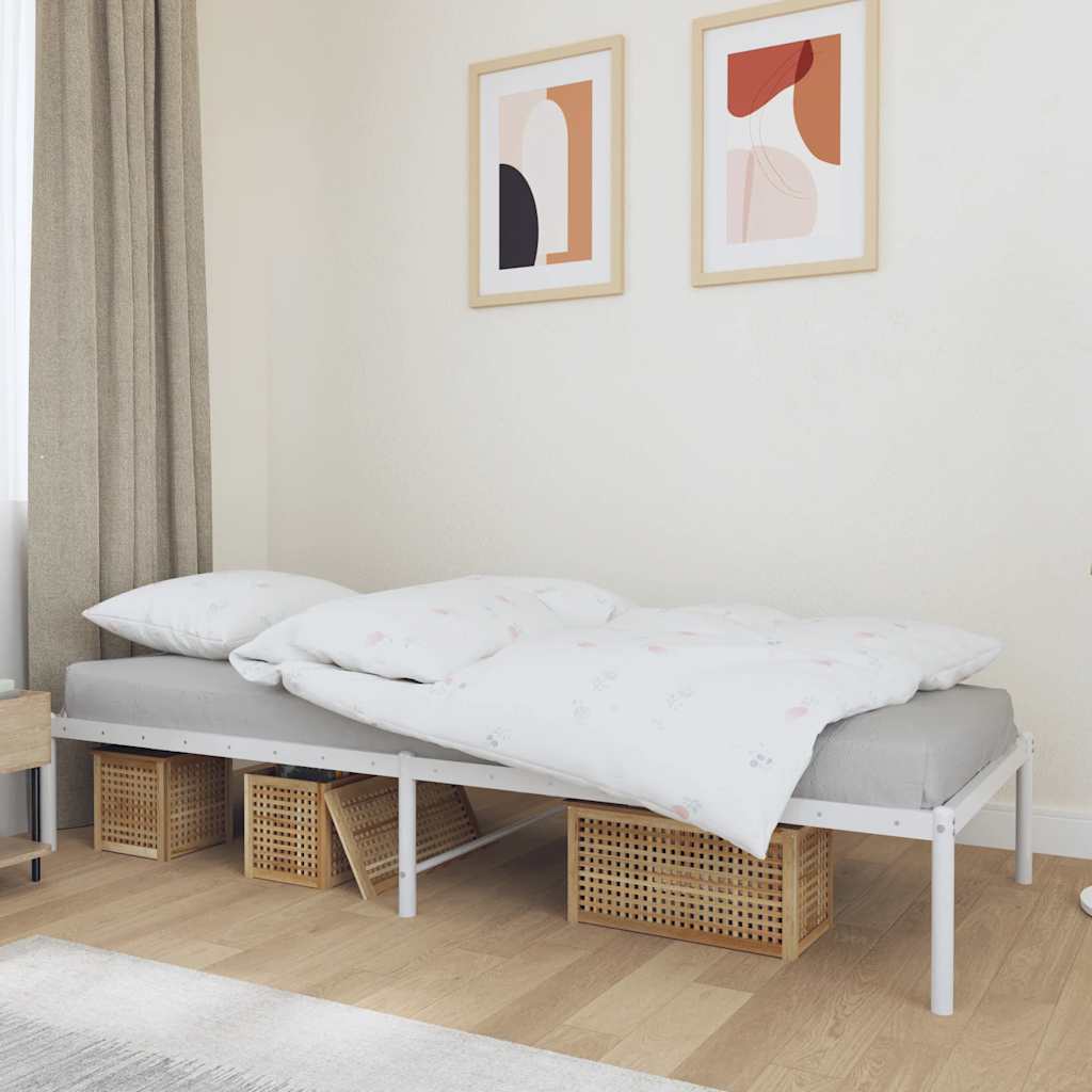 Sängram metall vit 80x200 cm