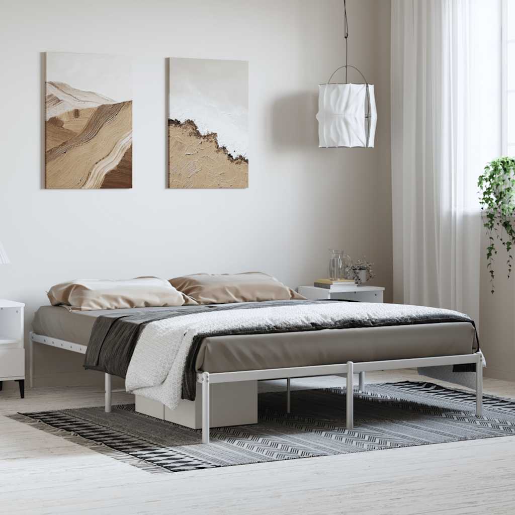 Sängram metall vit 150x200 cm