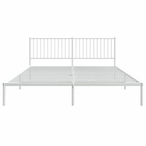 Sängram med huvudgavel metall vit 183x213 cm