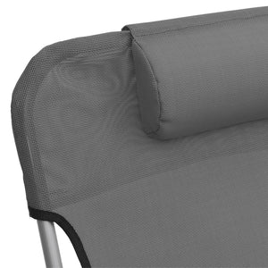 Solstolar hopfällbara 2 st grå textilene & stål