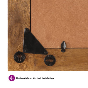 Spegel 70x50 cm massivt mangoträ och glas