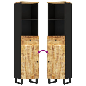 Badrumsskåp 38x33x160 cm massivt mangoträ