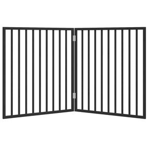 Hundgrind hopfällbar 2 paneler svart 160 cm poppelträ