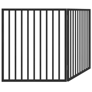 Hundgrind hopfällbar 2 paneler svart 160 cm poppelträ