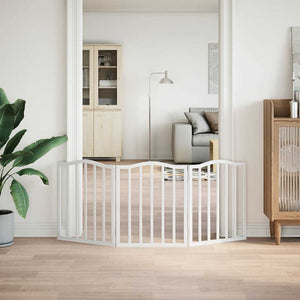 Hundgrind hopfällbar 3 paneler vit 150 cm poppel