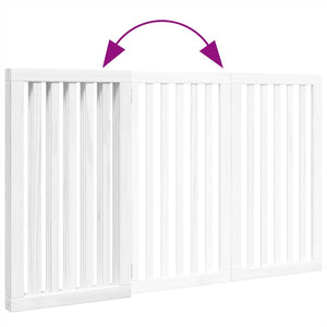 Hundgrind hopfällbar 3 paneler vit 150 cm poppel