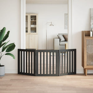 Hundgrind hopfällbar 3 paneler svart 150 cm poppel