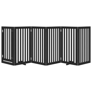 Hundgrind med dörr vikbar 6 paneler svart 300 cm poppel