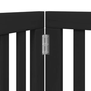 Hundgrind med dörr vikbar 6 paneler svart 300 cm poppel