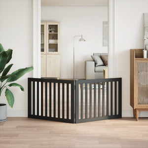 Hundgrind hopfällbar 2 paneler svart 160 cm poppel