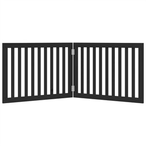 Hundgrind hopfällbar 2 paneler svart 160 cm poppel