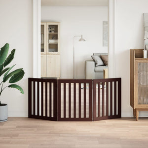 Hundgrind hopfällbar 3 paneler brun 150 cm poppel