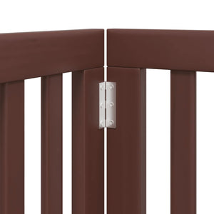 Hundgrind med dörr vikbar 6 paneler brun 300 cm poppel