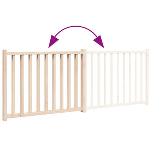 Hundgrind hopfällbar 2 paneler 160 cm massivt granträ