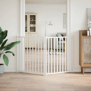 Hundgrind hopfällbar 2 paneler vit 160 cm massivt granträ