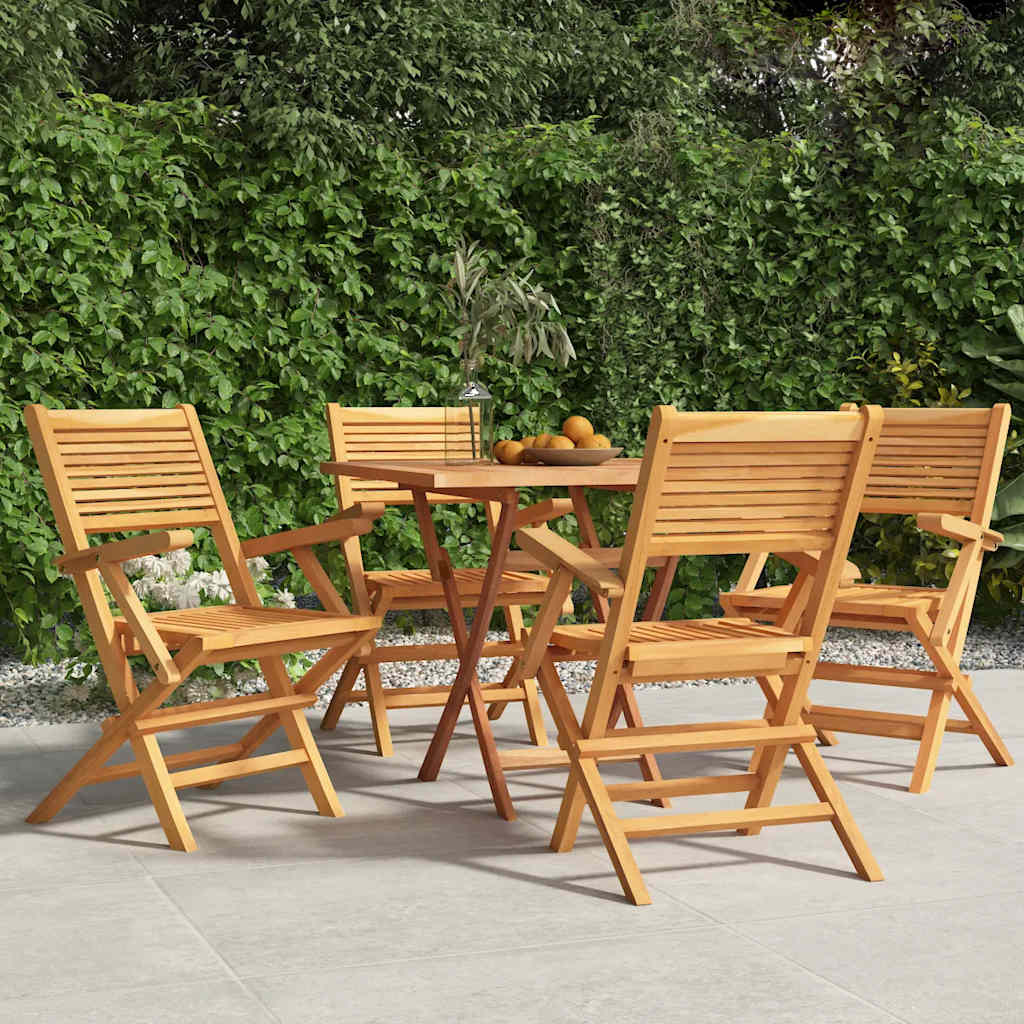 Hopfällbara stolar 4 st 55x62x90 cm massivt trä i teak