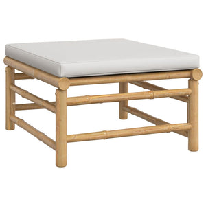 Loungegrupp 7 delar ljusgråa dynor bambu