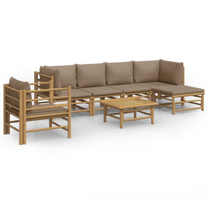 Loungegrupp 7 delar taupe dynor bambu