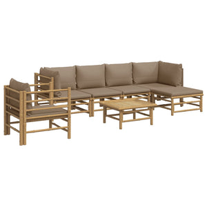 Loungegrupp 7 delar taupe dynor bambu
