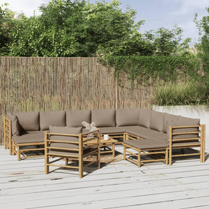 Loungegrupp 12 delar taupe dynor bambu